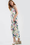 Blue Tropical Floral Print Loose Fit Maxi Dress - bejealous-com