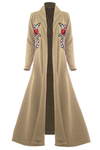 Paris Long Sleeve Floral Embroidered Maxi Jacket