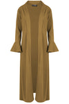 Amber Frill Trim Long Sleeve Maxi Jacket