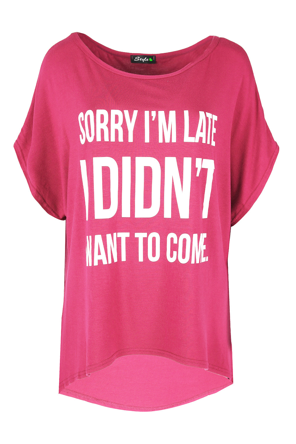 Kassie Roll Sleeve Slogan Print Tshirt