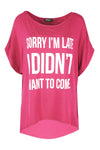 Kassie Roll Sleeve Slogan Print Tshirt