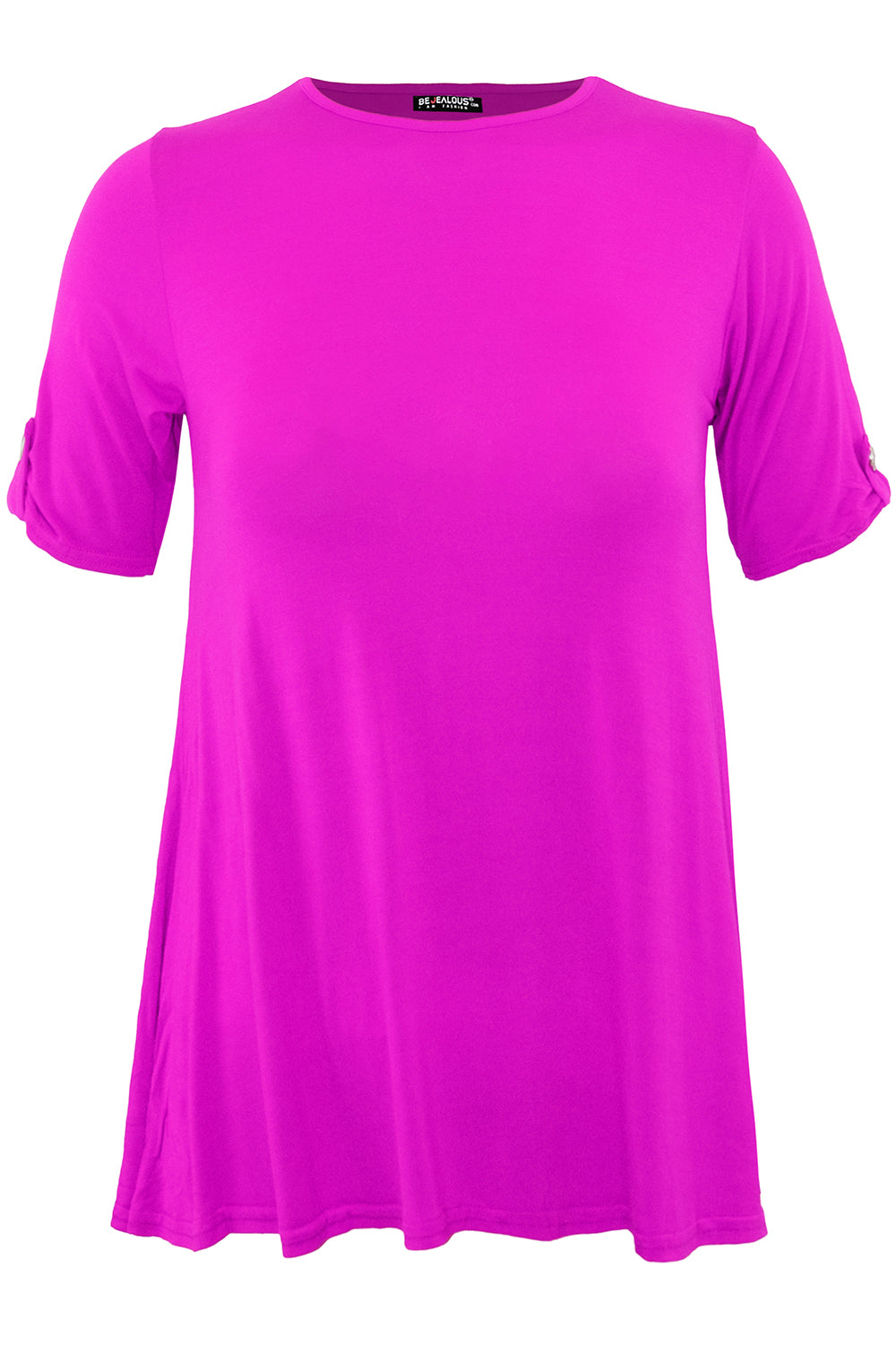 Eva Turn Up Sleeve Baggy Basic Jersey Tshirt