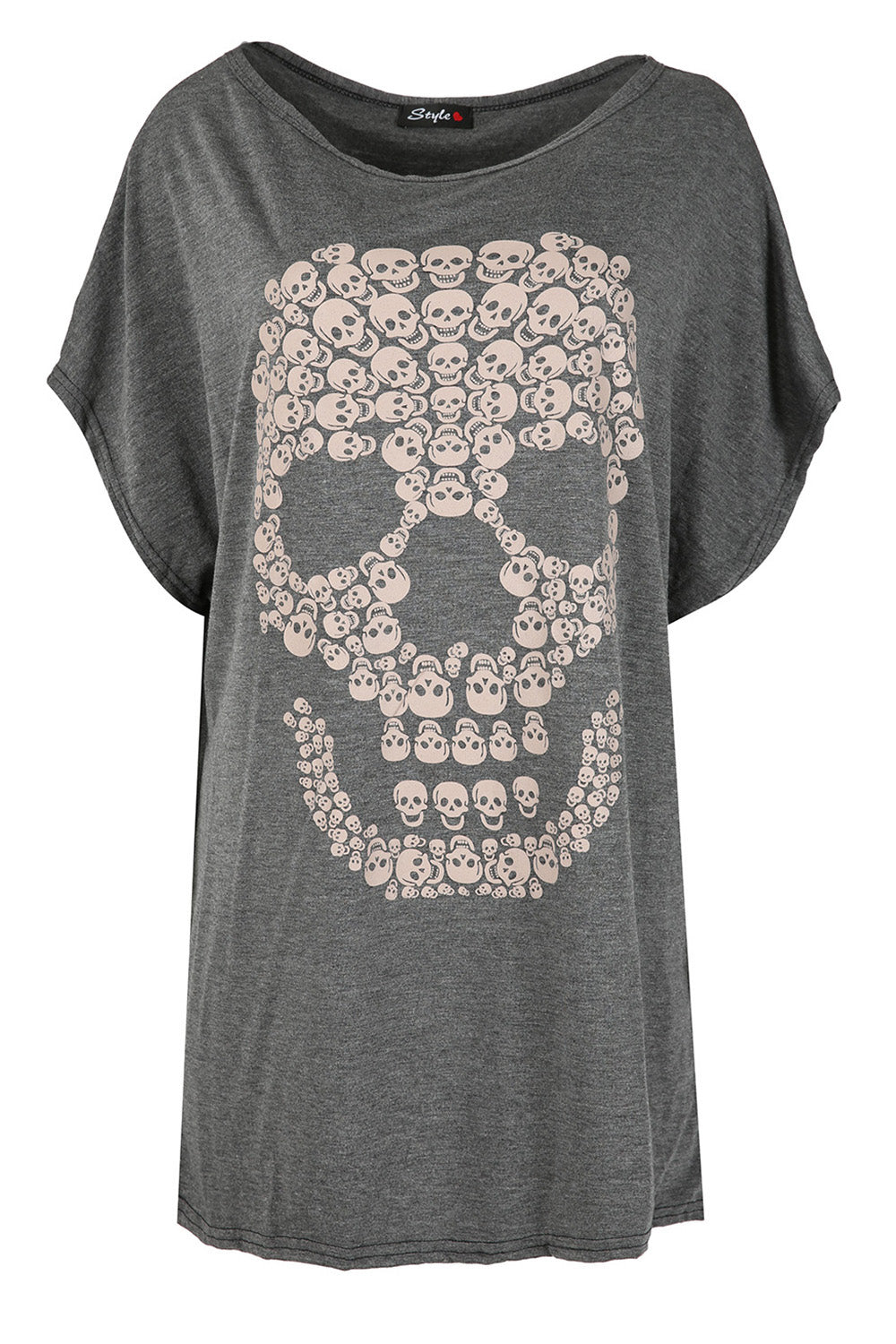 Hailie Plus Skull Print Oversize Tshirt