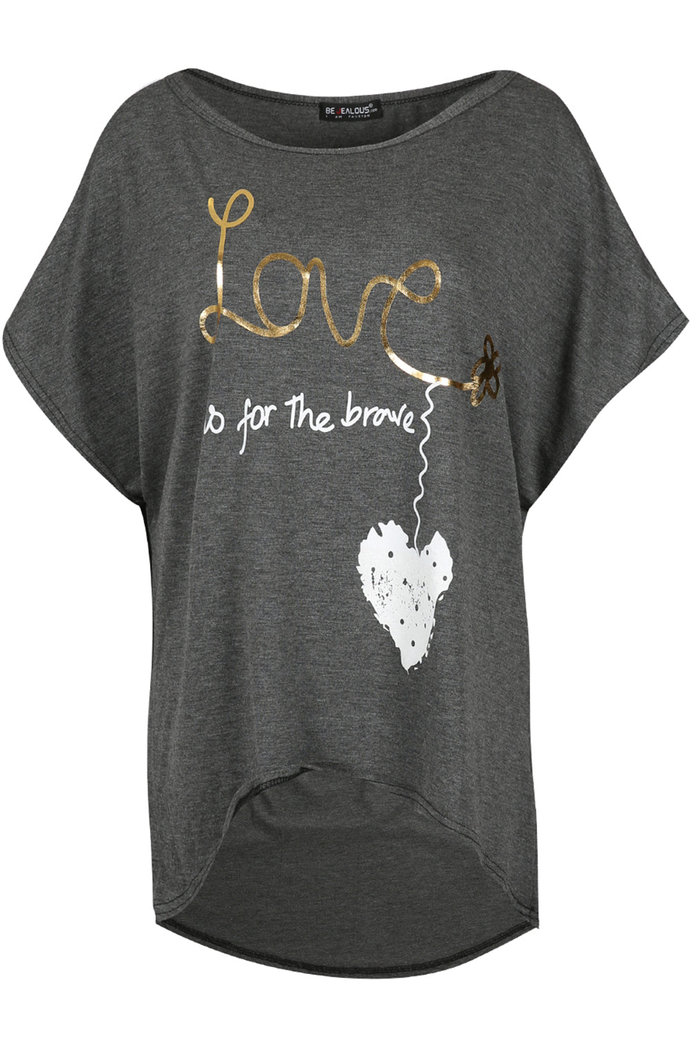Eden Brave Heart Hi Lo T Shirt Top