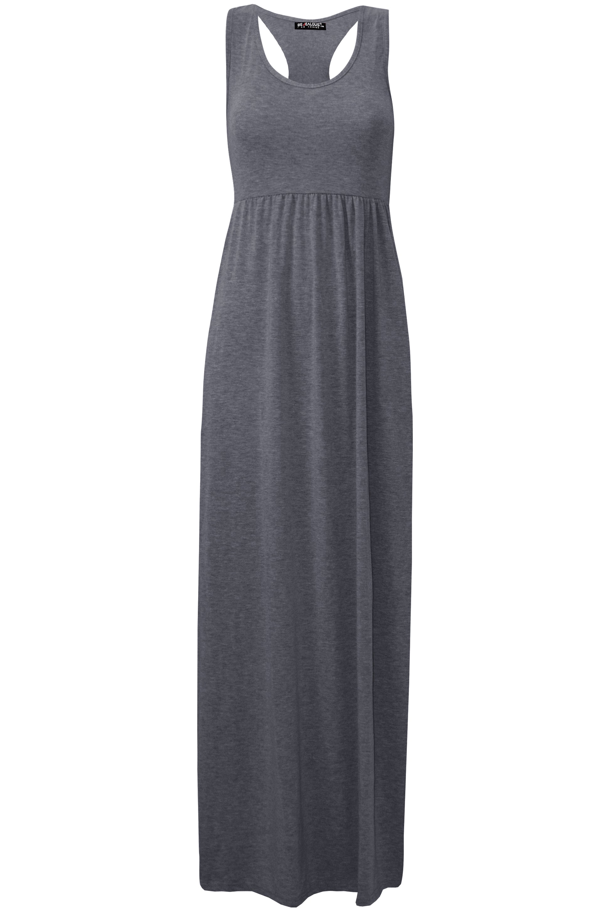 Jersey Sleeveless Maxi Dress with Pockets