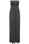Black Strapless Sheering Bandeau Maxi Dress