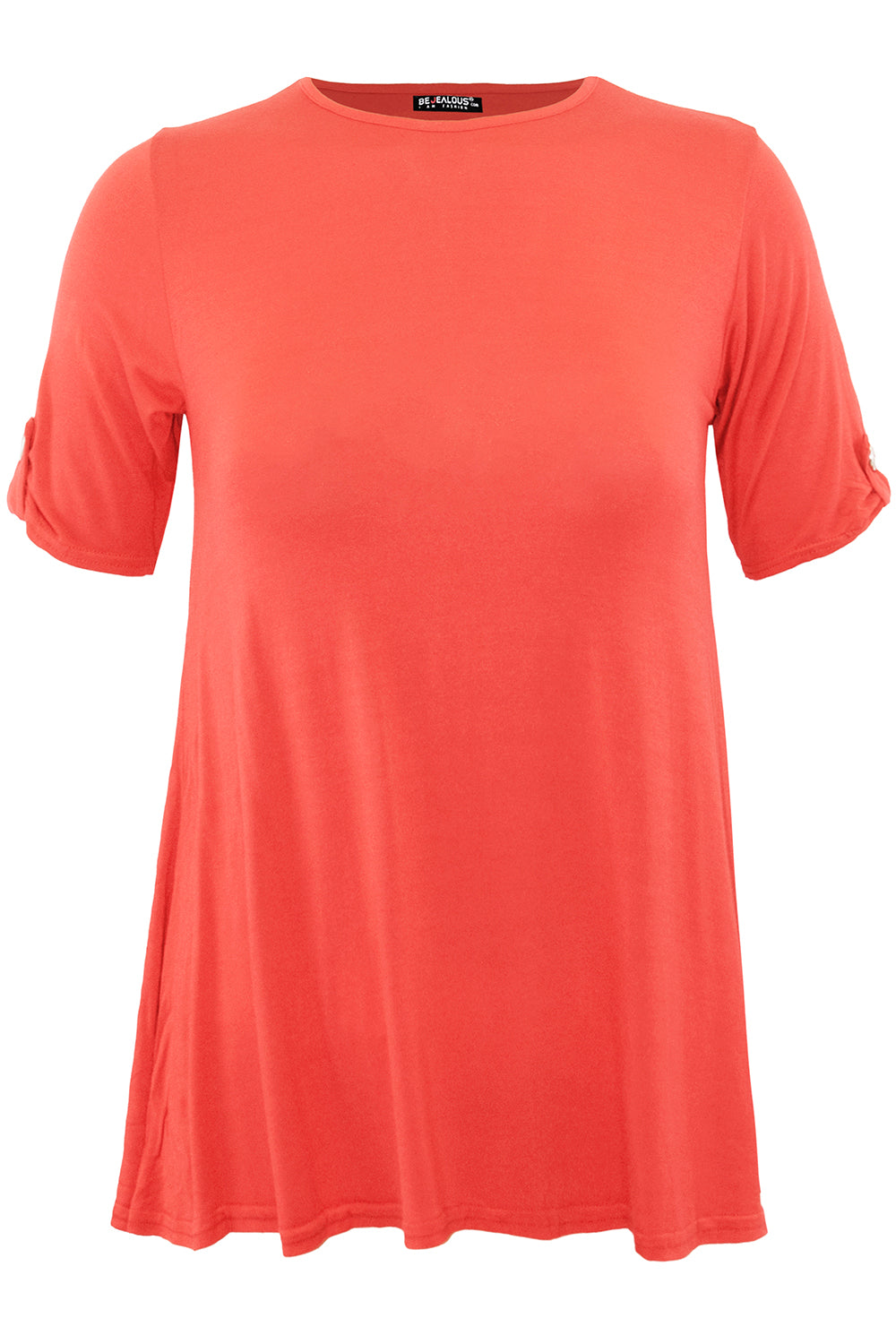 Eva Turn Up Sleeve Baggy Basic Jersey Tshirt