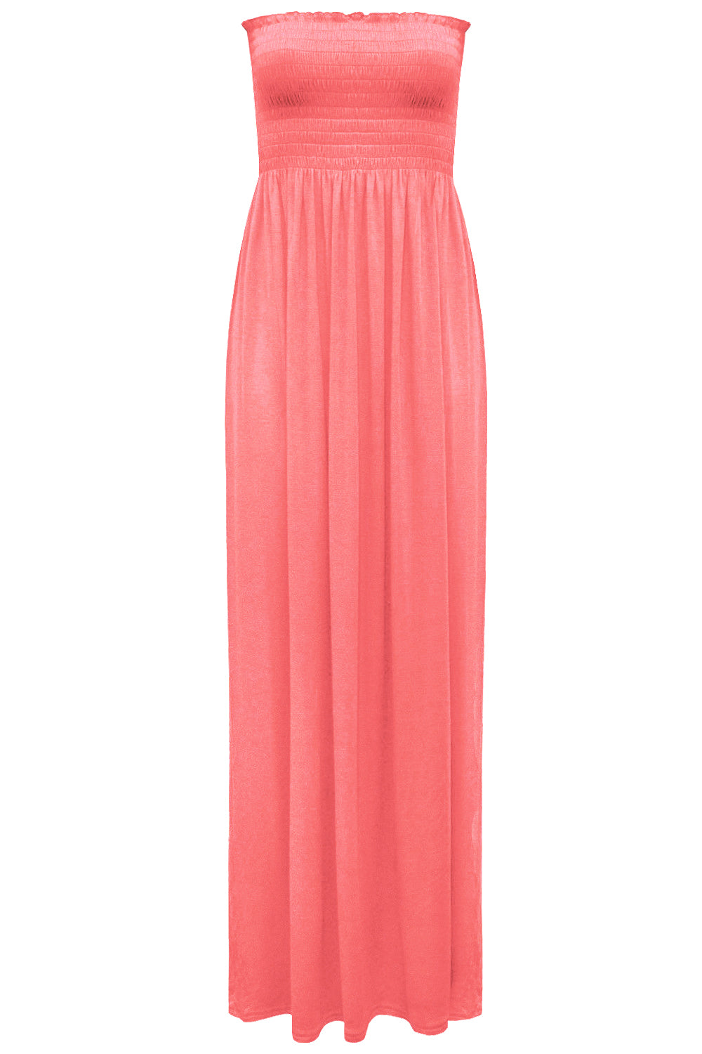 Black Strapless Sheering Bandeau Maxi Dress