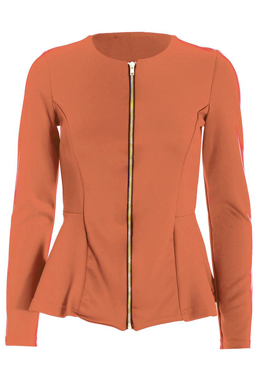 Alice Zip Up Peplum Ruffle Frill Blazer Top