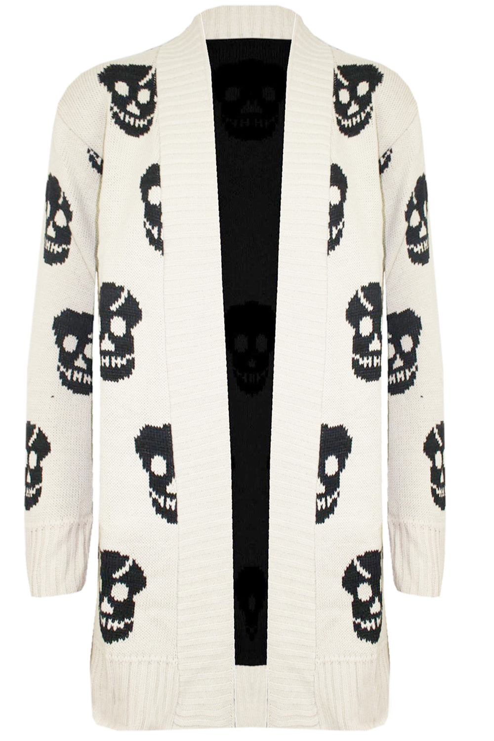 Evie Skull Print Waterfall Sweater Cardigan