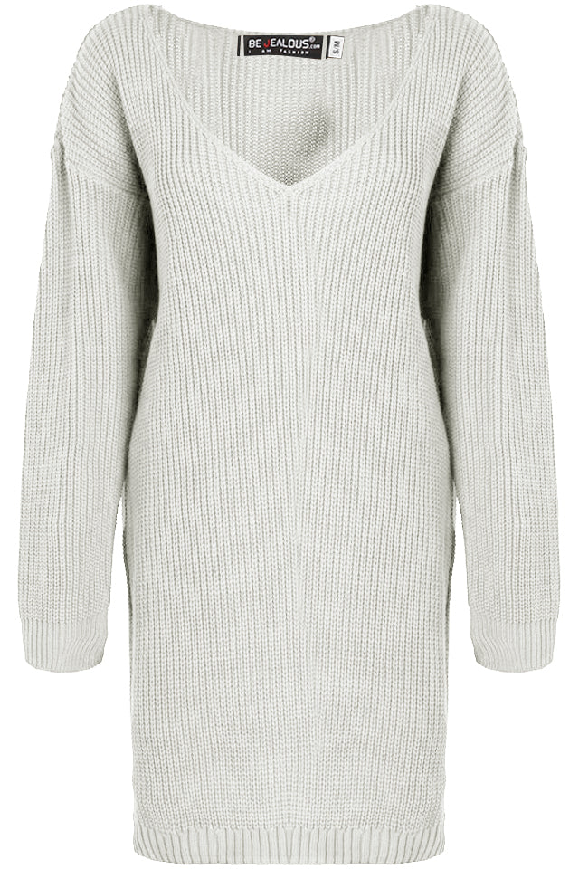 V Neck Chunky Knit Oversize Jumper