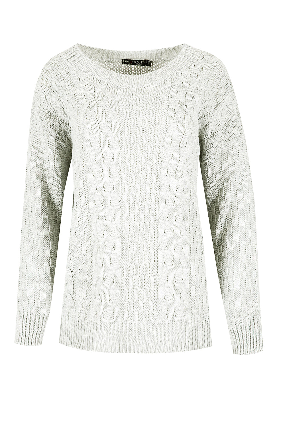 Long Sleeve Burgundy Cable Knit Jumper