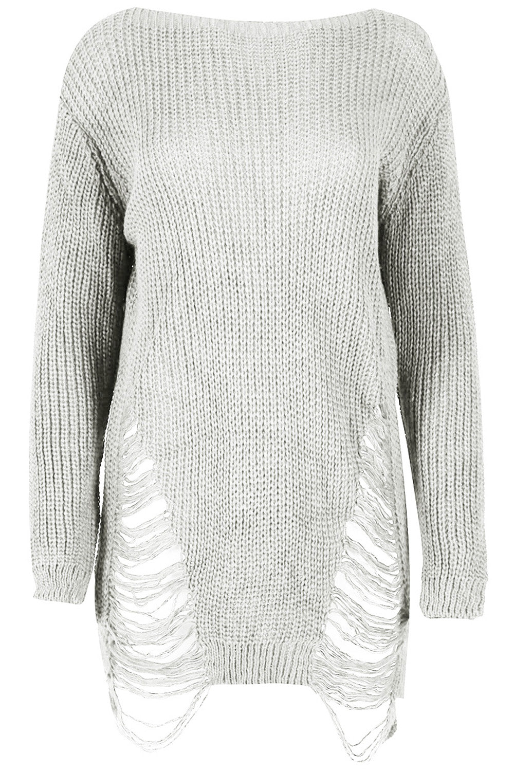 Ria Chunky Knit Oversized Ripped Jumper