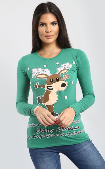 Mia Christmas Dancing Reindeer T Shirt