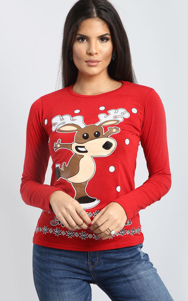 Mia Christmas Dancing Reindeer T Shirt