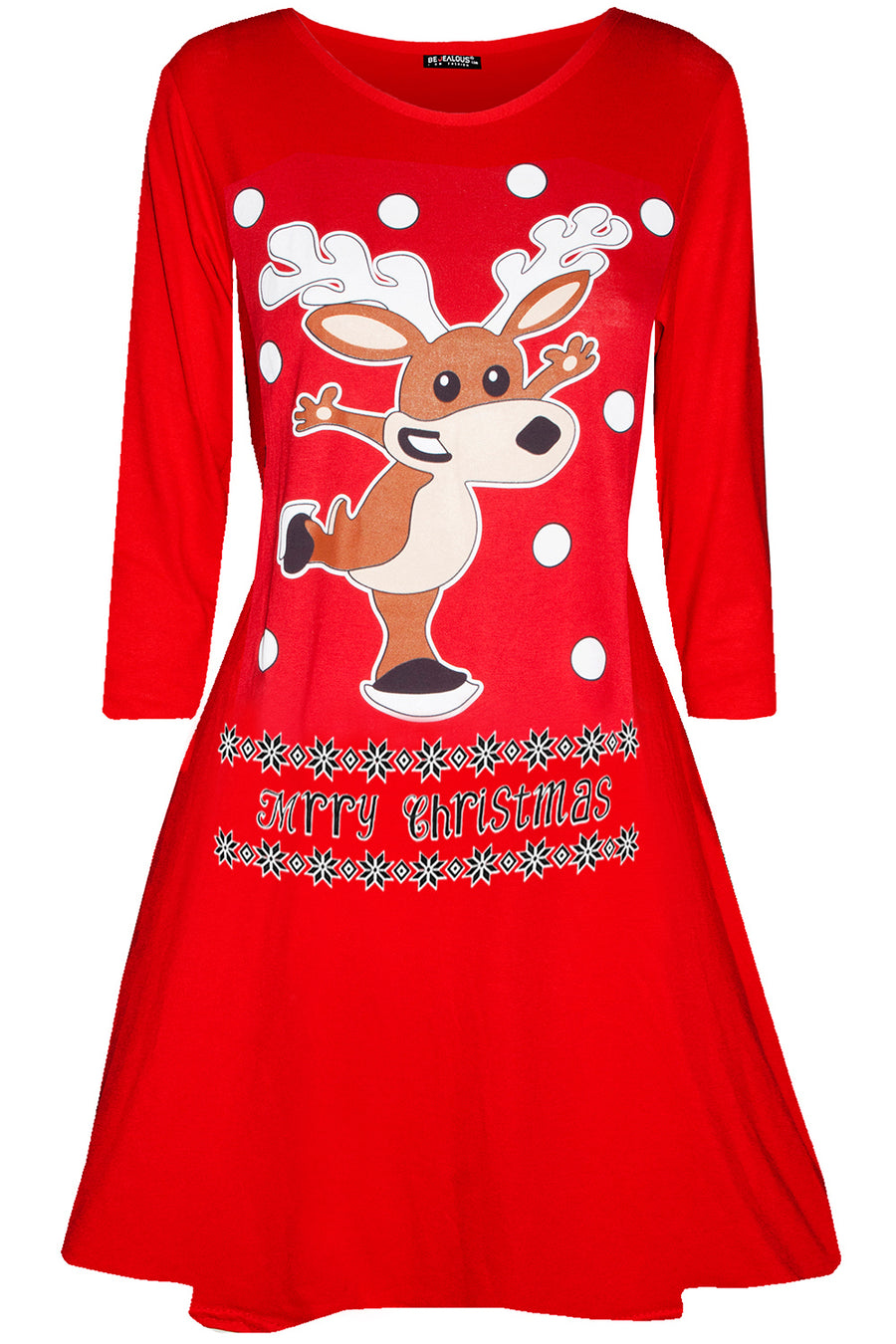 Maisie Christmas Long Sleeve Swing Mini Dress