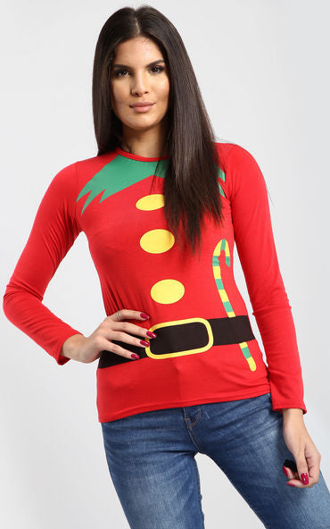 Elsie Elf Candy Stick Christmas T Shirt