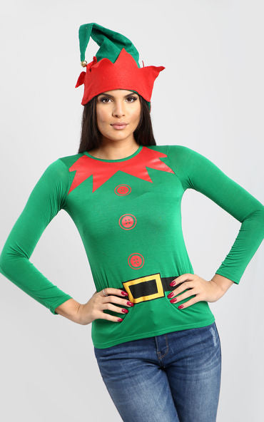 Lily Elf Costume Christmas Long Sleeve T Shirt