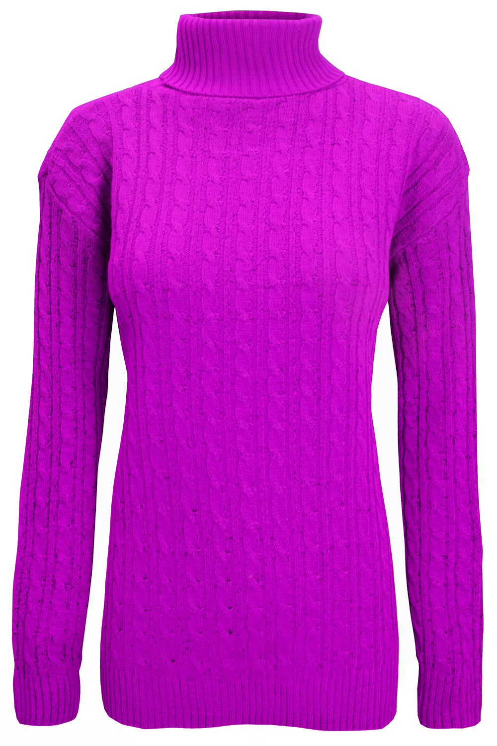 Lily Roll Neck Cable Knit Long Sleeve Jumper