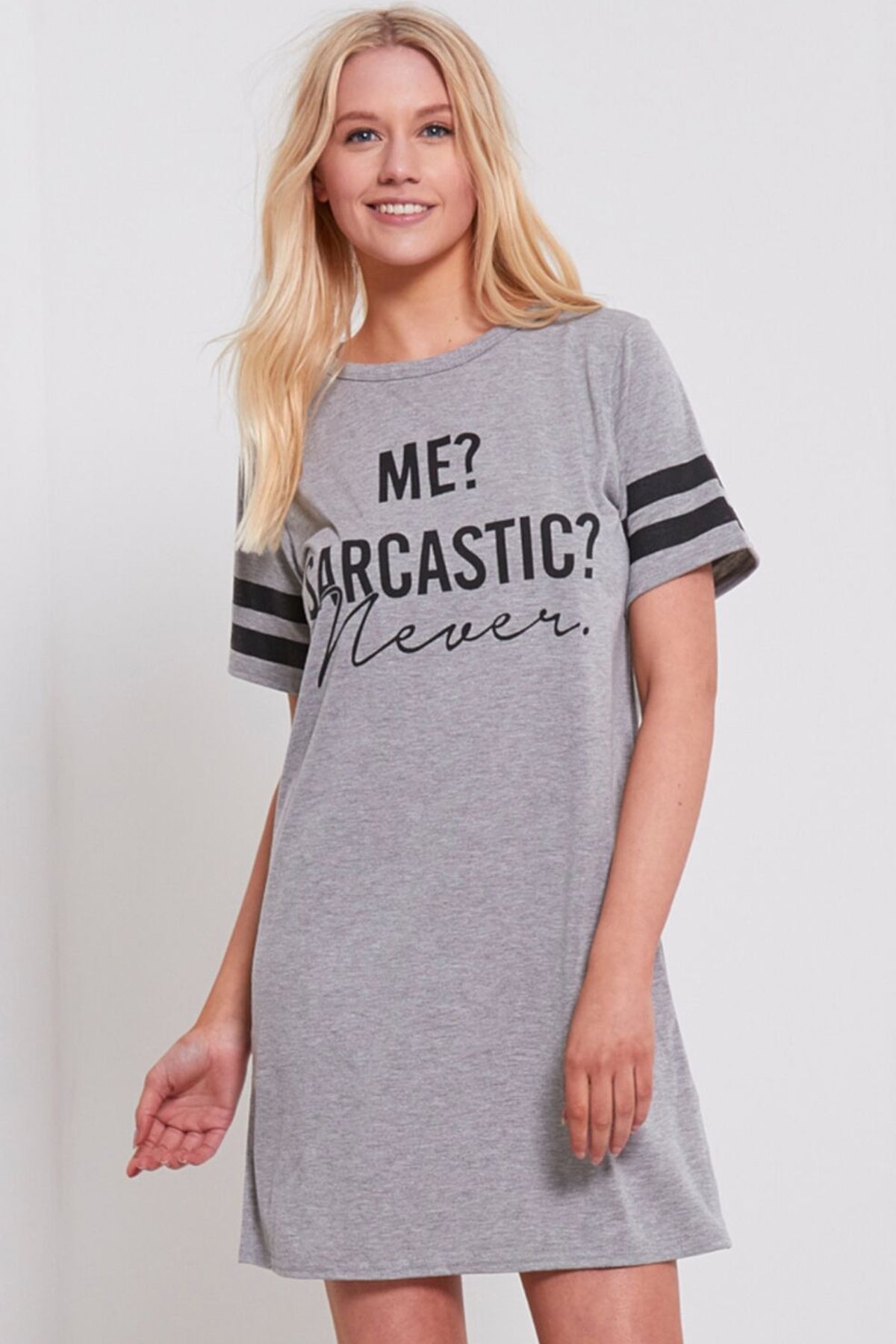 Monochrome Me Sarcastic Never Nightie - bejealous-com