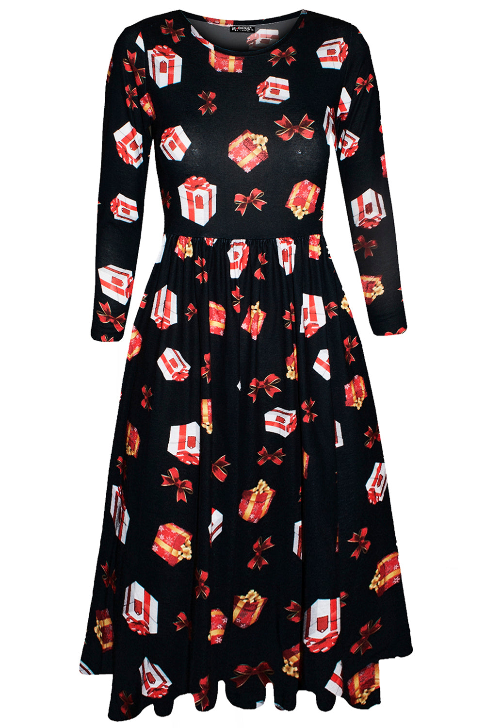 Maisie Christmas Snowman Swing Midi Skater Dress