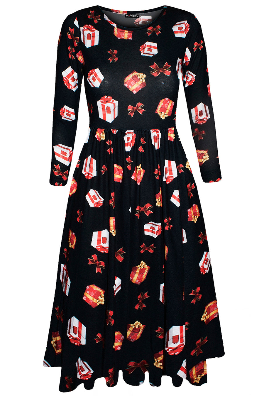 Maisie Christmas Snowman Swing Midi Skater Dress