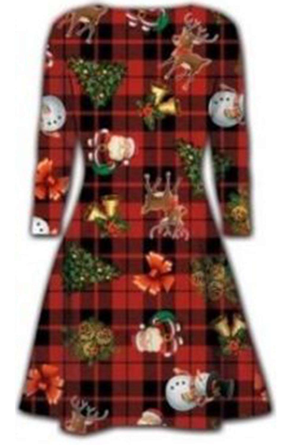 Emilia Long Sleeve Christmas Print Swing Dress