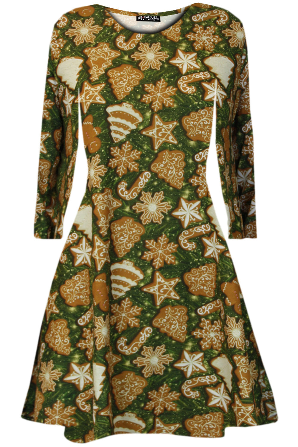 Gracie Long Sleeve Christmas Print Dress