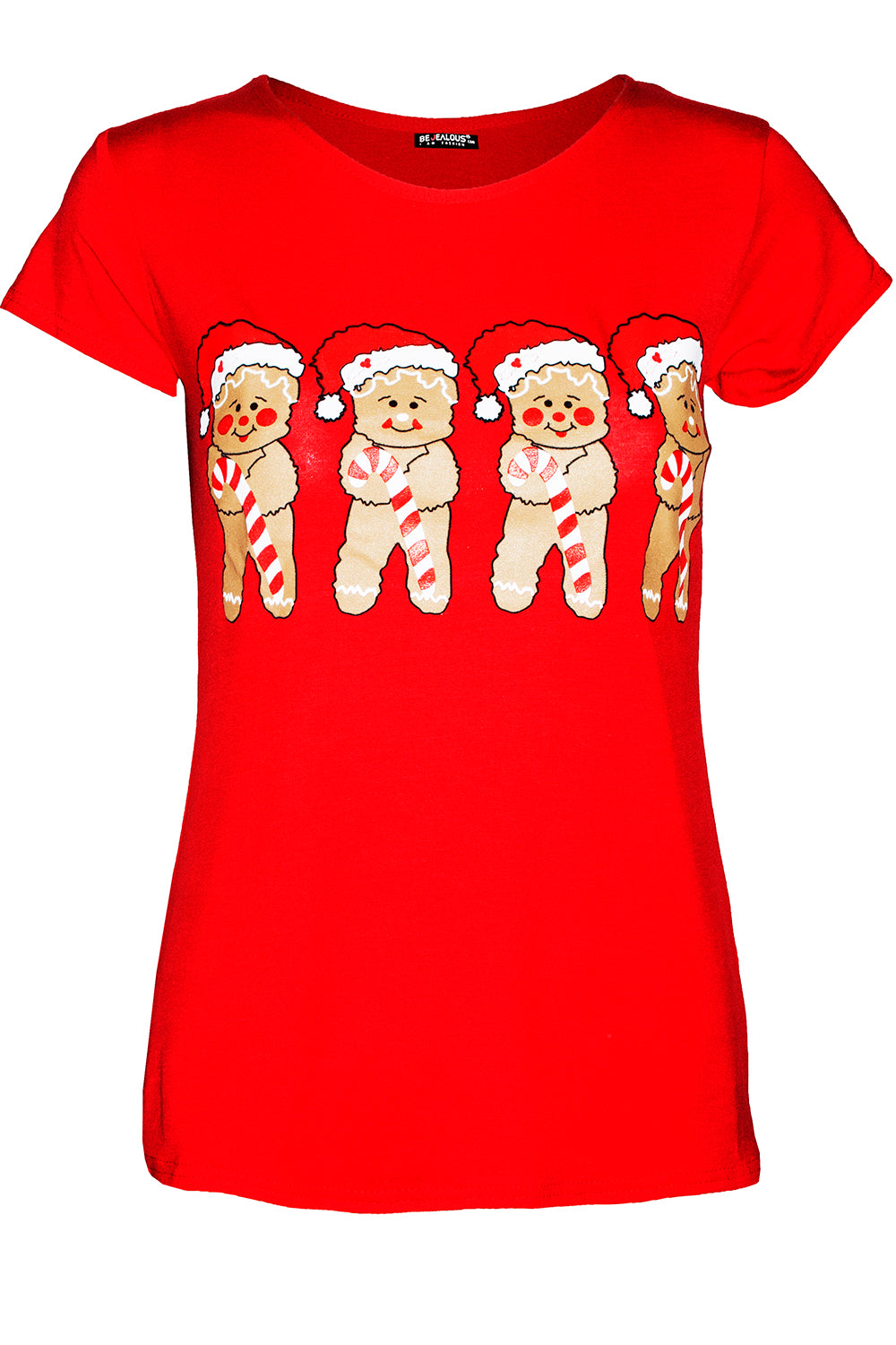 Gingerbread Christmas Print Slim Fit Tshirt