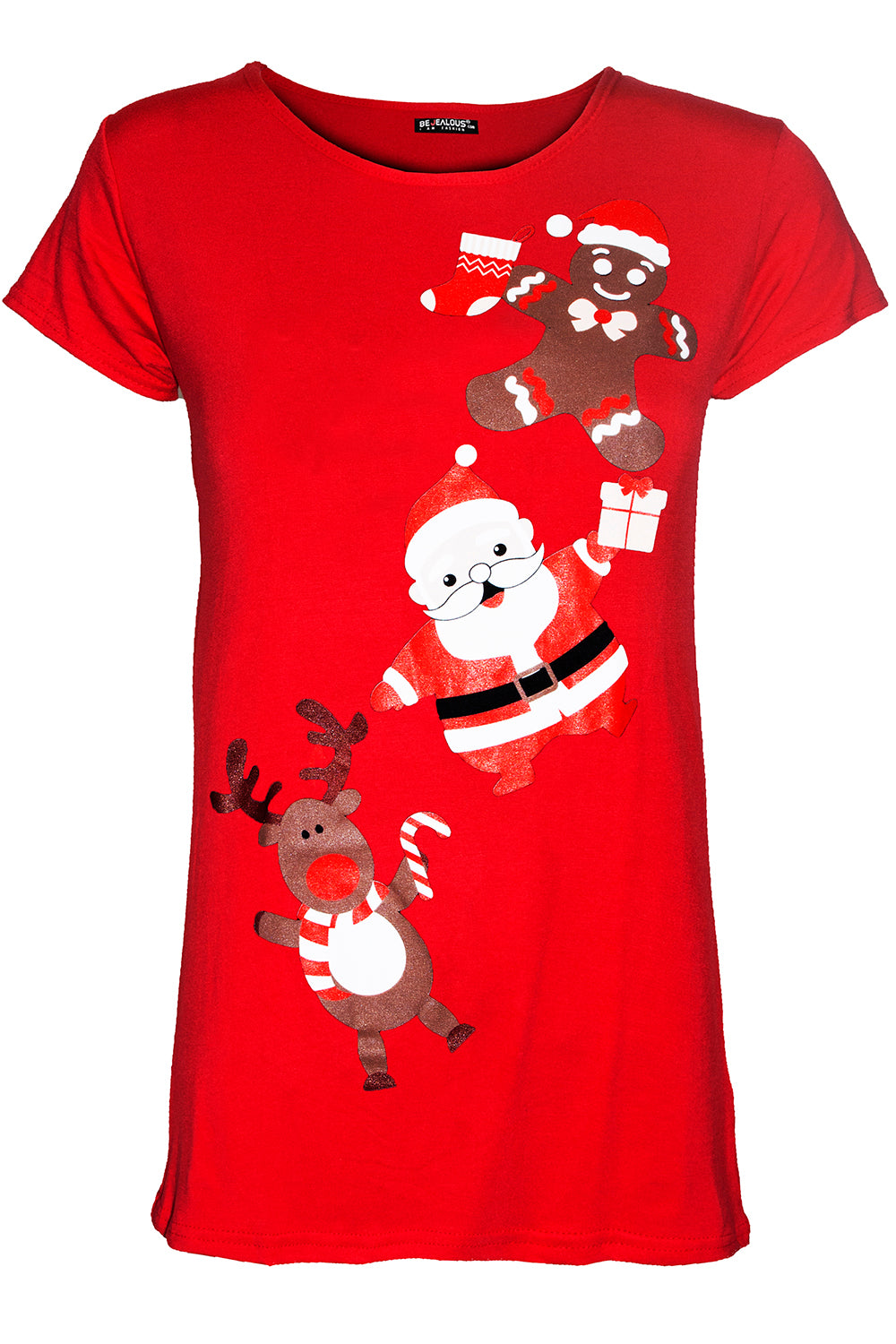 Summer Christmas Xmas Cap Sleeve T Shirt Top