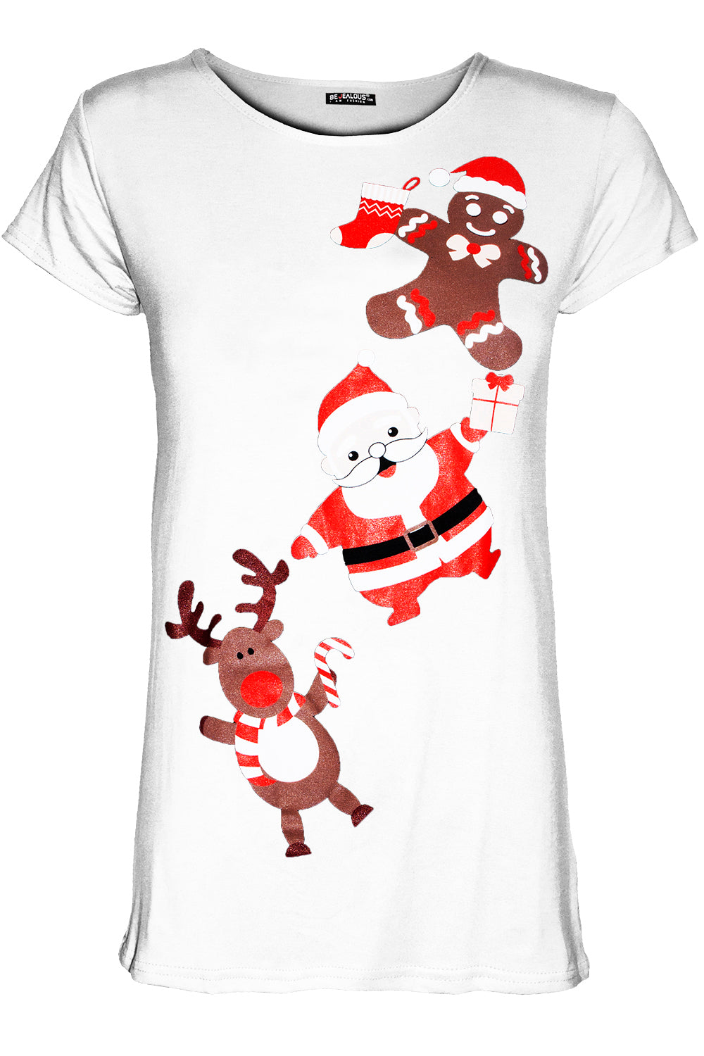 Summer Christmas Xmas Cap Sleeve T Shirt Top