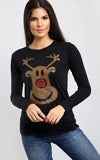 Isla Christmas Glitter Nose Reindeer T Shirt