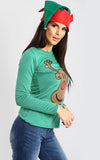 Isla Christmas Glitter Nose Reindeer T Shirt