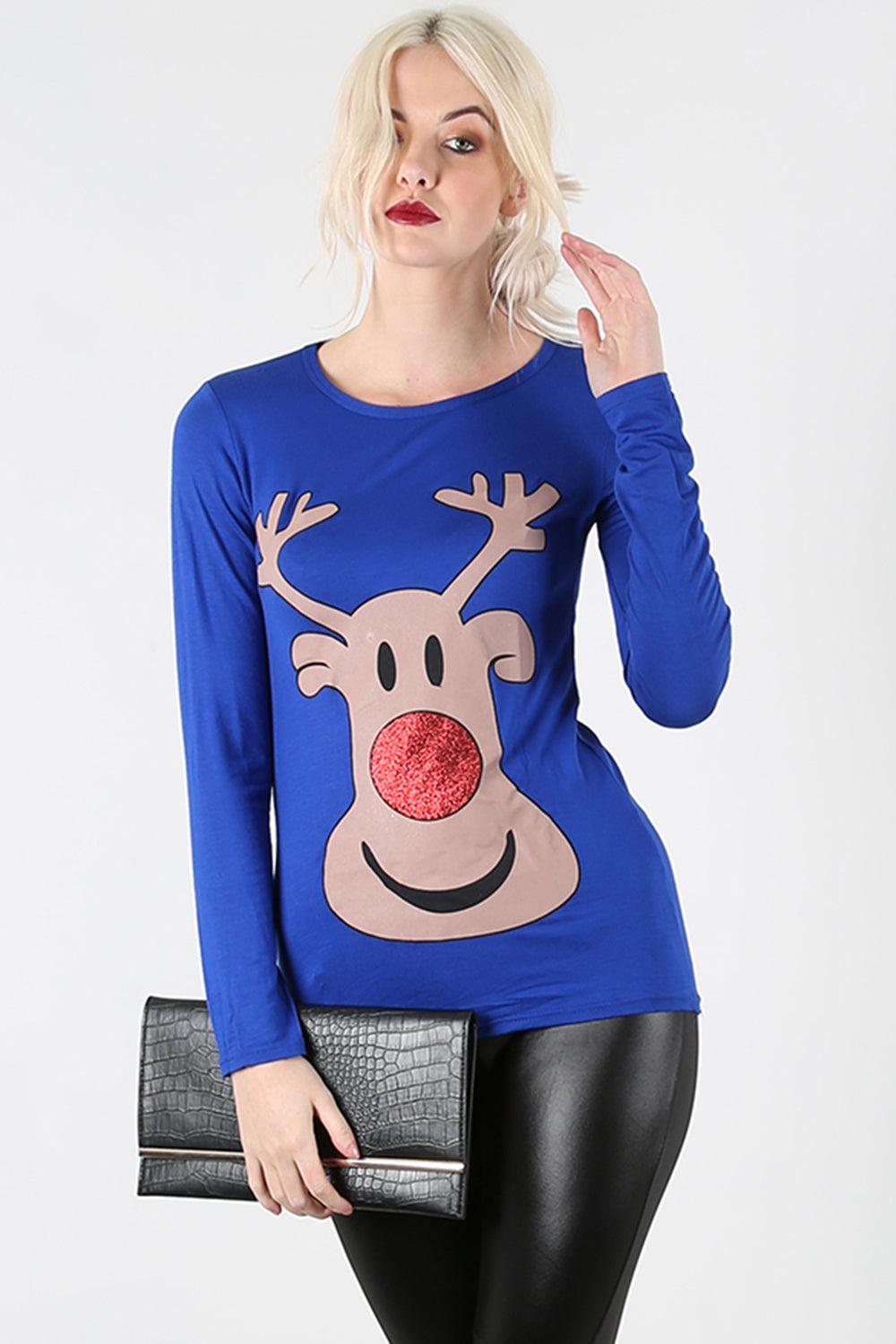 Isla Christmas Glitter Nose Reindeer T Shirt