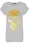 Oversized Graphic Print Skull Tshirt