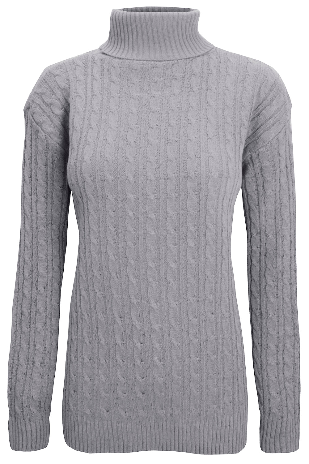 Lily Roll Neck Cable Knit Long Sleeve Jumper