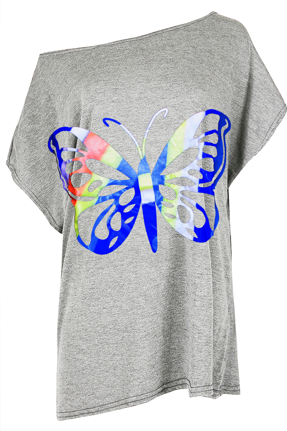 Lisa Rainbow Butterfly Batwing Oversized Baggy Basic T Shirt