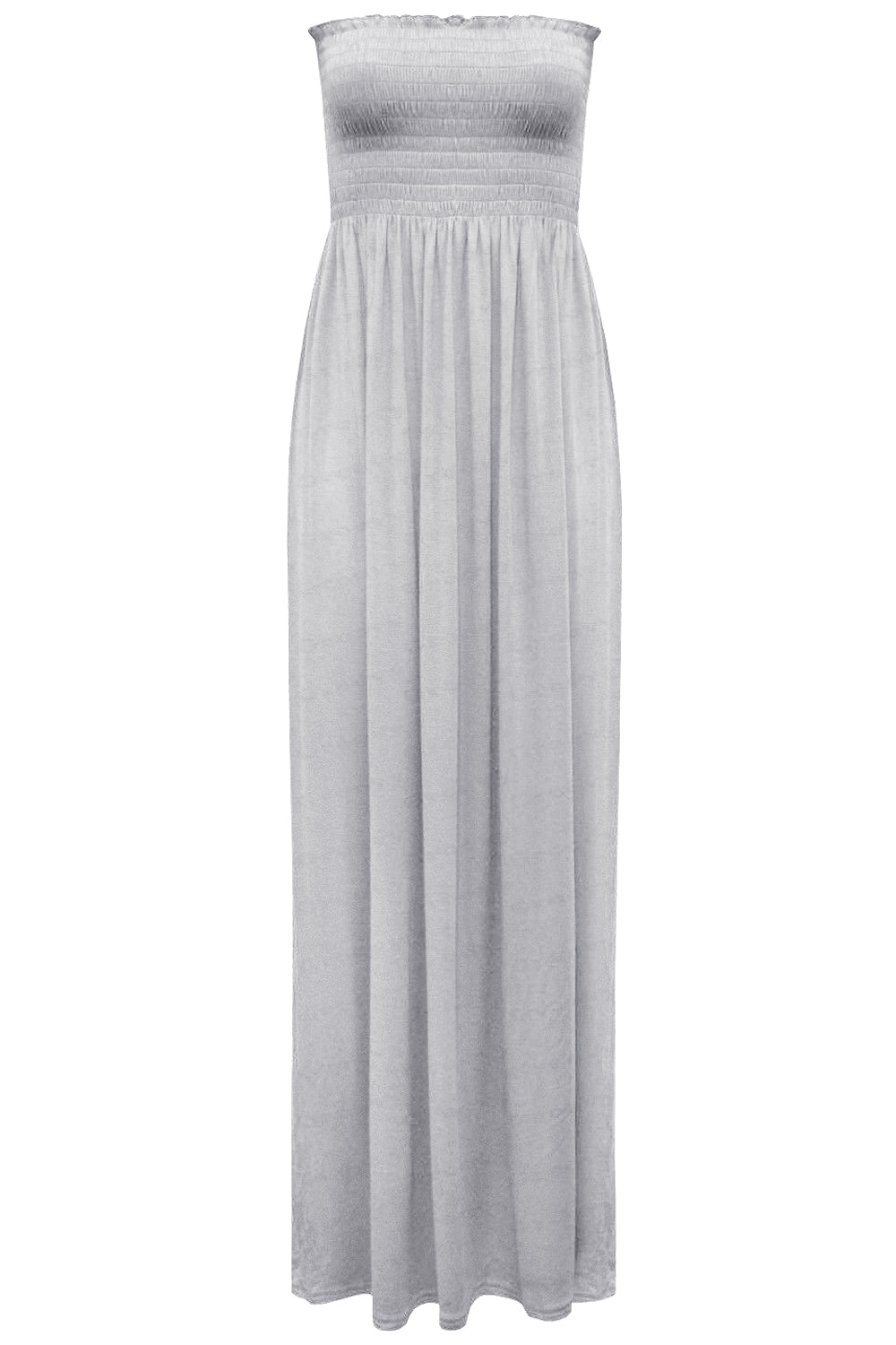 Black Strapless Sheering Bandeau Maxi Dress