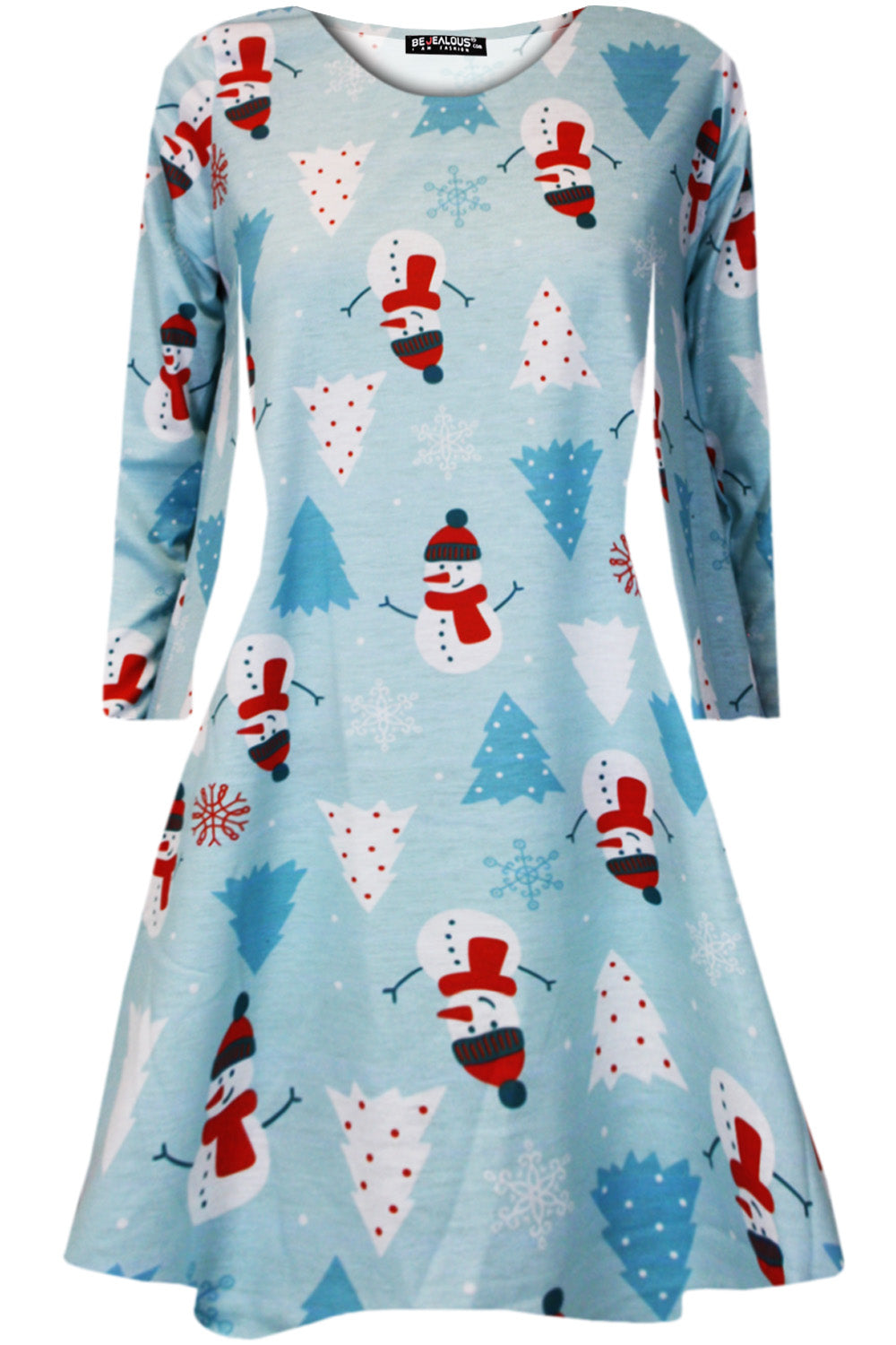 Gracie Long Sleeve Christmas Print Dress