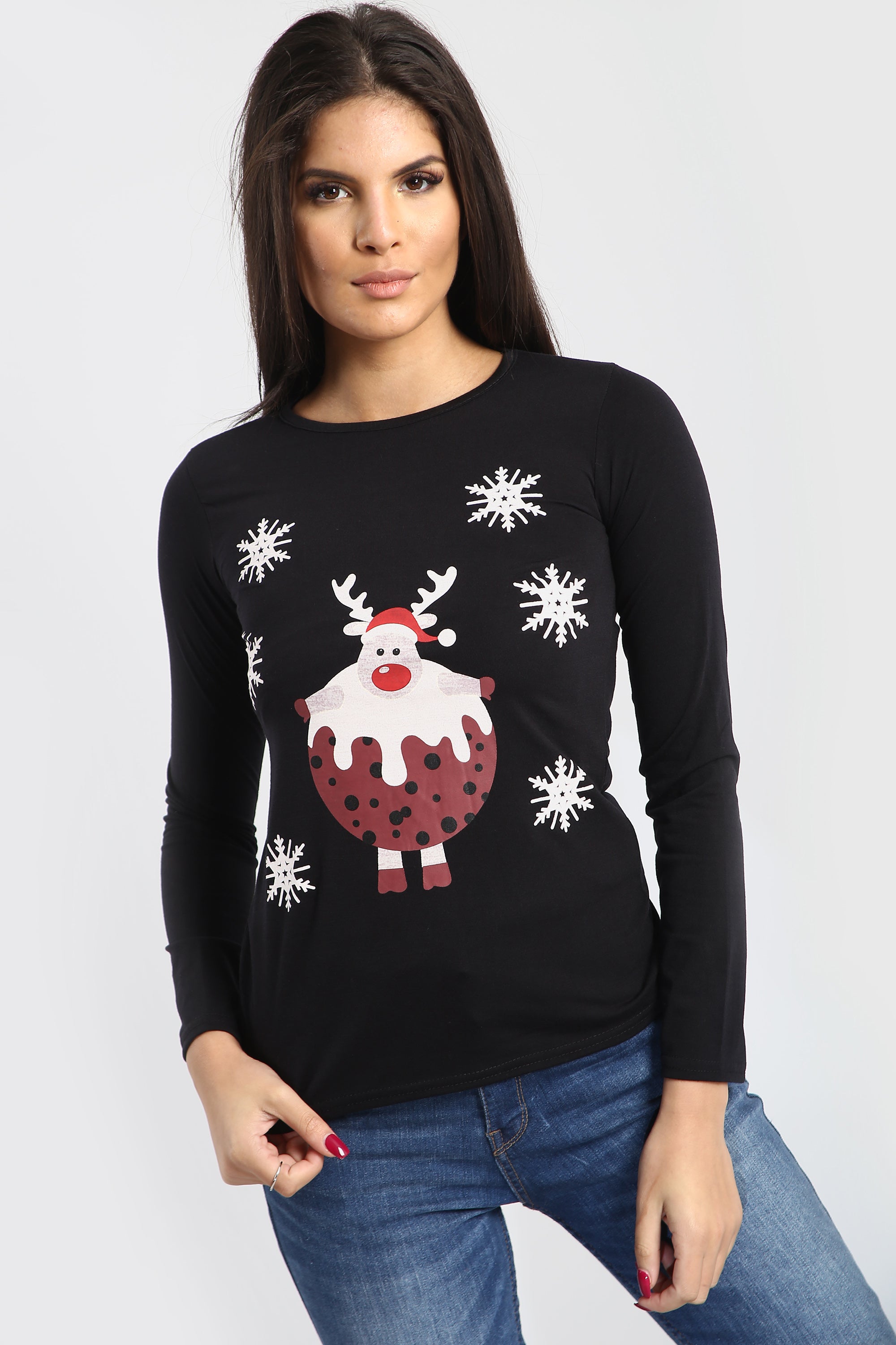 Eva Christmas Reindeer Pudding T Shirt
