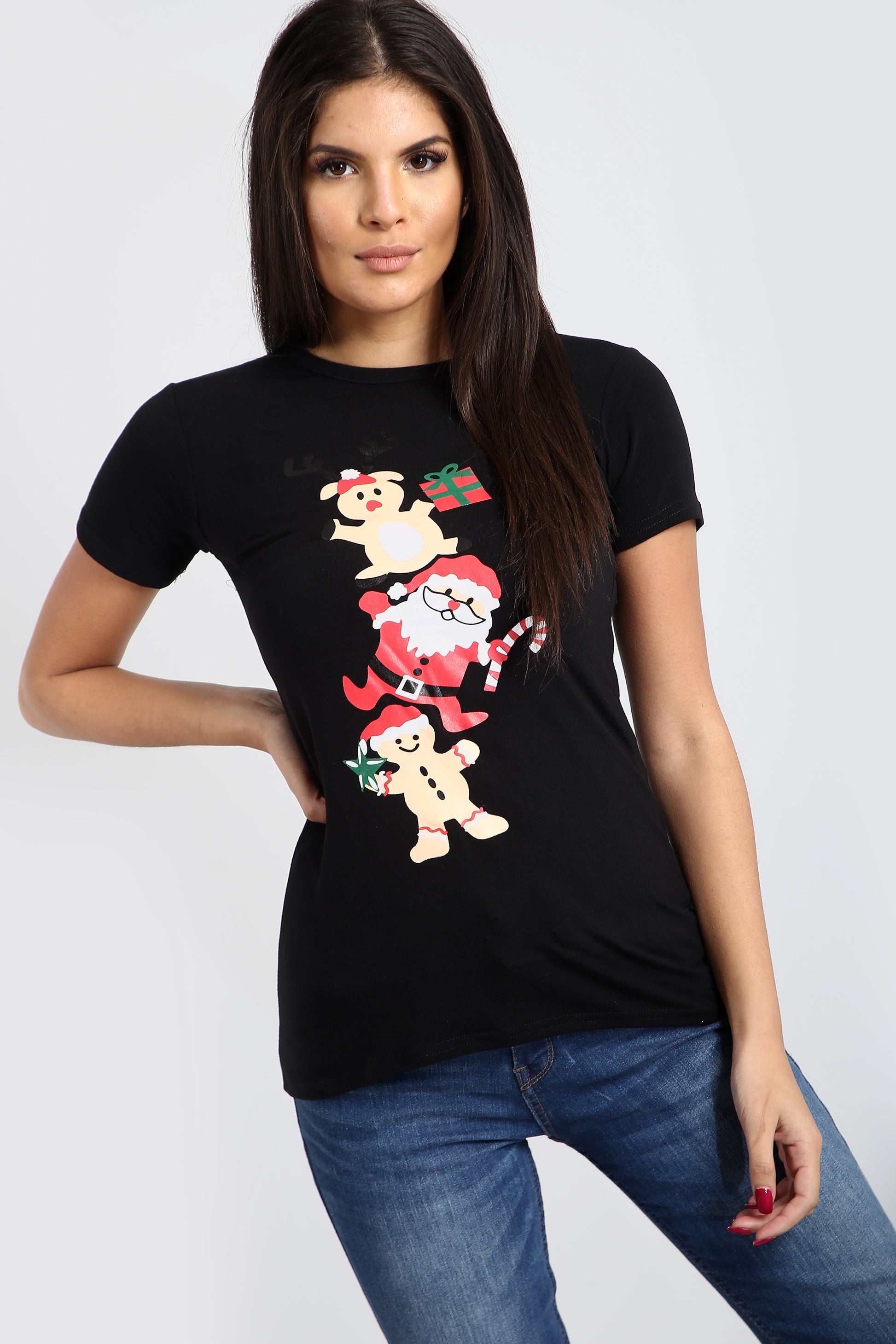Sarah Christmas Cap Sleeve Gingerbread T Shirt