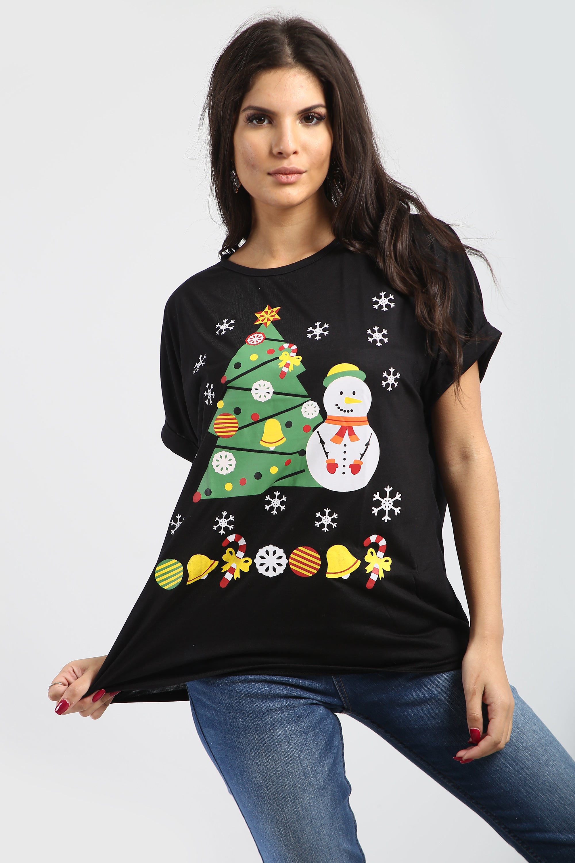 Sarah Christmas Baggy T Shirt Top