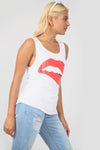 Harriet Graphic Print Curved Hem Vest Top - bejealous-com