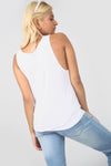 Harriet Graphic Print Curved Hem Vest Top - bejealous-com