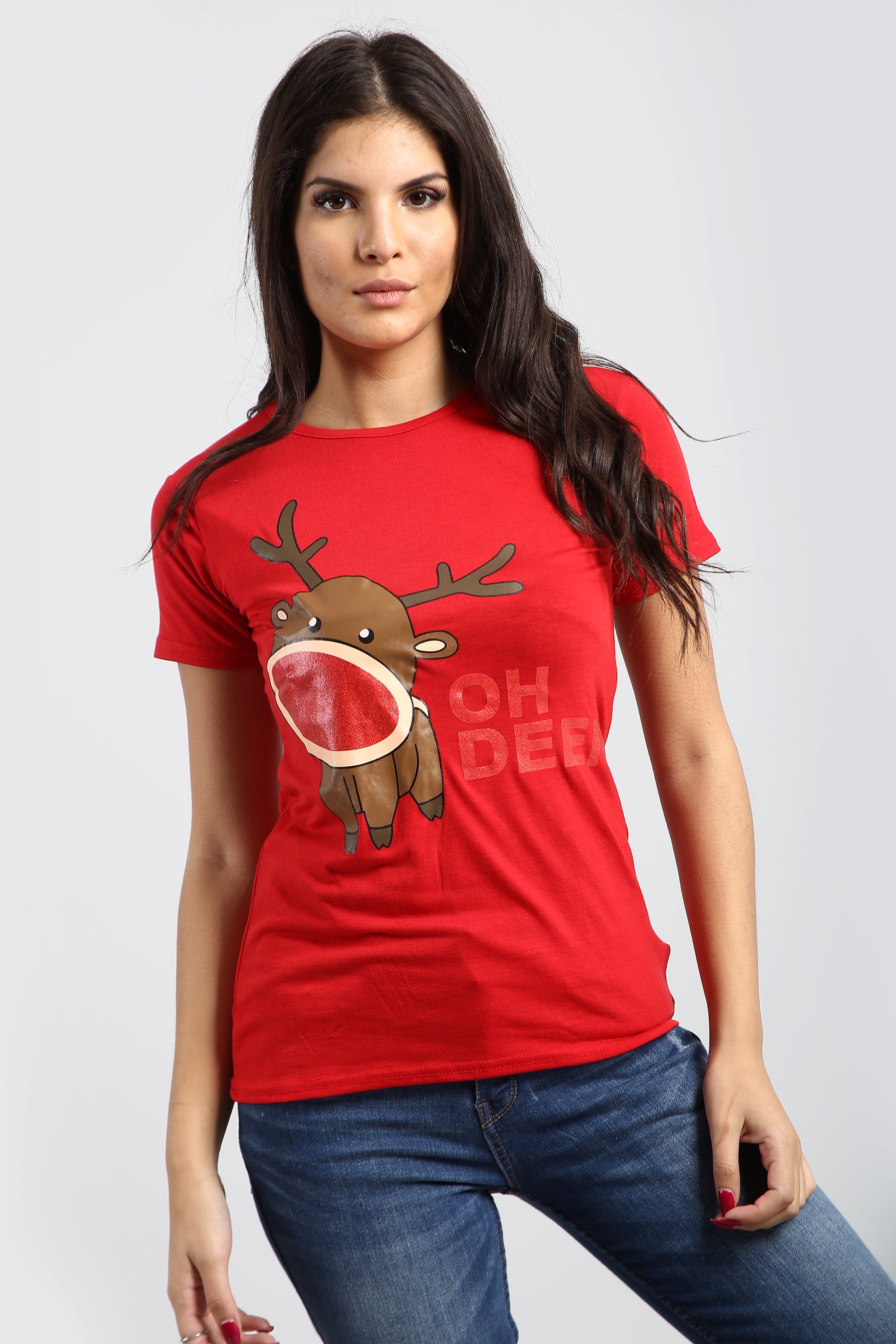 Summer Christmas Cap Sleeve Xmas Tee Shirt Top