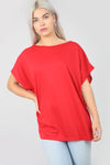 Lula Basic Oversized Bardot Jersey Tshirt - bejealous-com