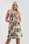 Tropical Print Bardot Mini Swing Dress - bejealous-com