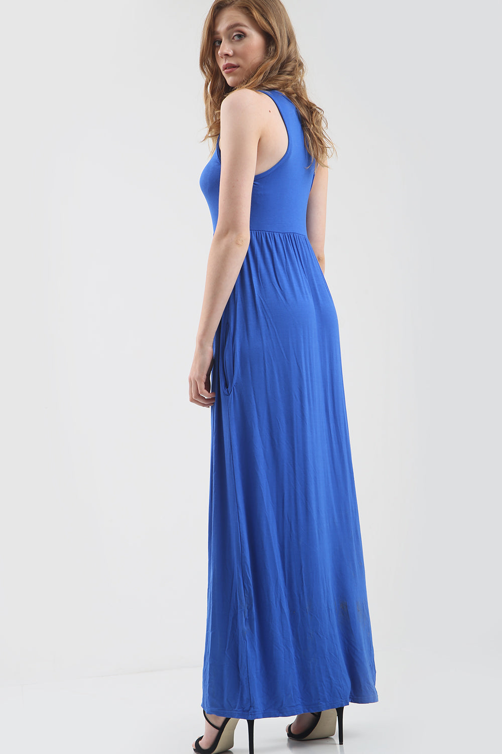 Jersey Sleeveless Maxi Dress with Pockets - bejealous-com