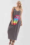 Strappy Blue Rainbow Graphic Print Maxi Dress - bejealous-com