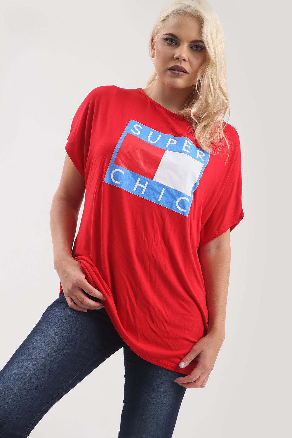Super Chic Slogan Print Oversize Black Tshirt - bejealous-com